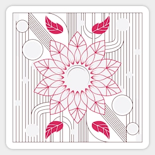 Art Deco Sunflower Sticker